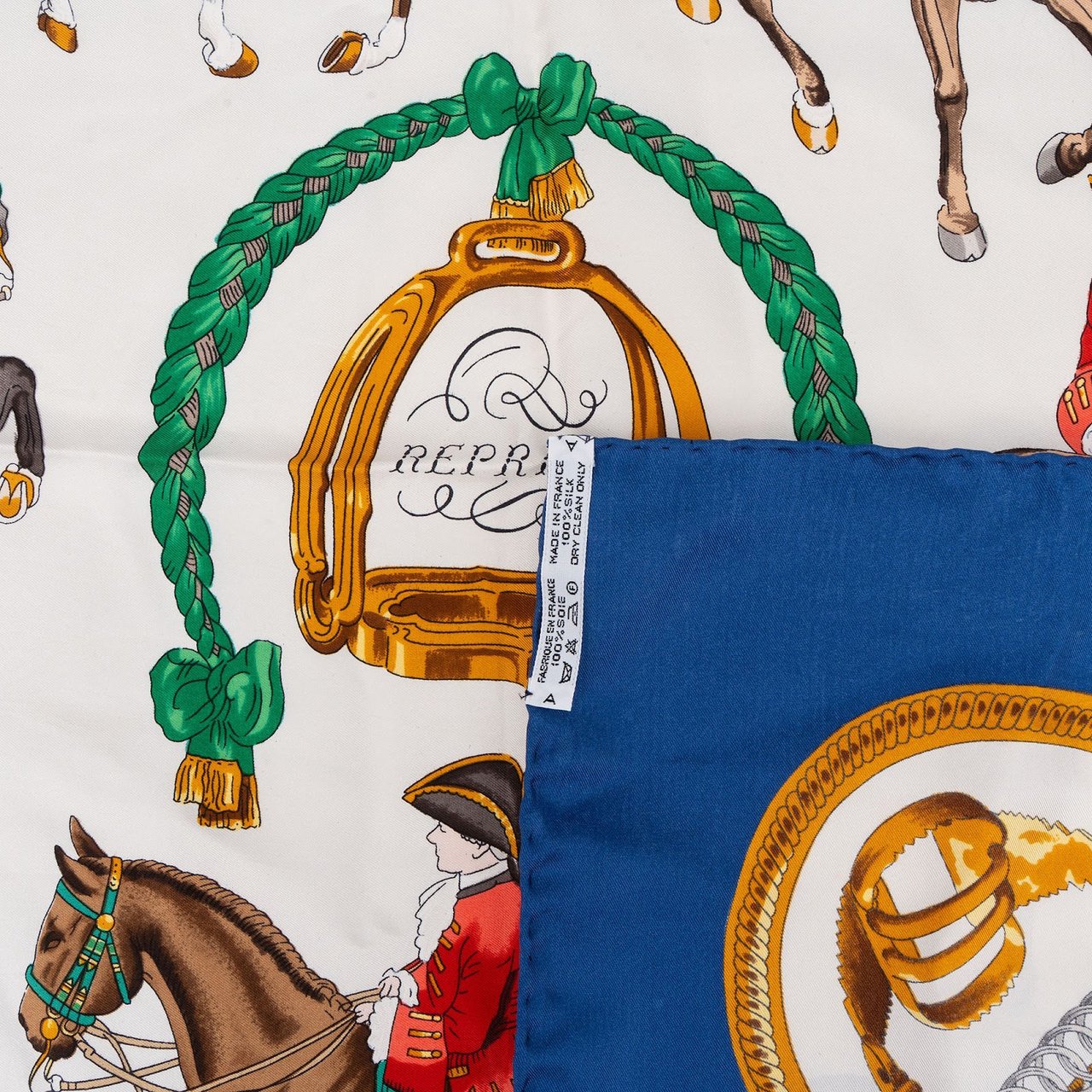 Hermès Reprise Silk Carre 90 Scarf Tuch Blauw