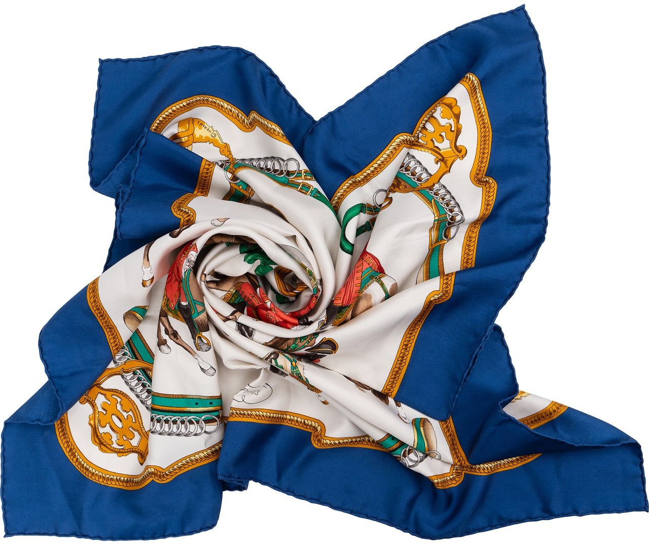 Hermès Reprise Silk Carre 90 Scarf Tuch Blauw