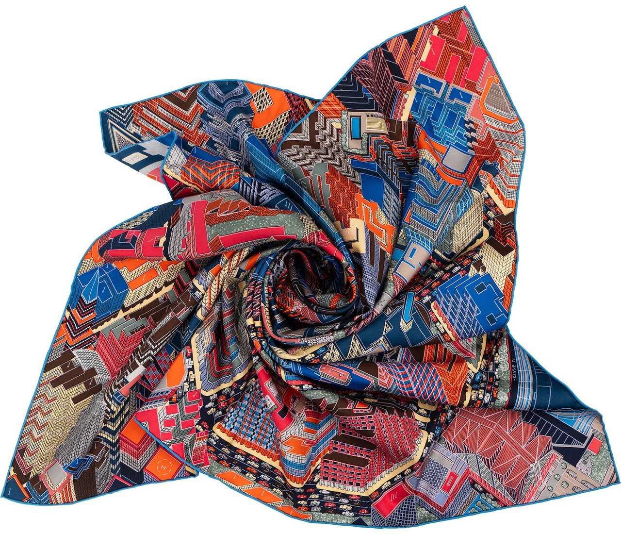 Hermès City On a Summer Day Silk 90 Scarf Tuch Divers
