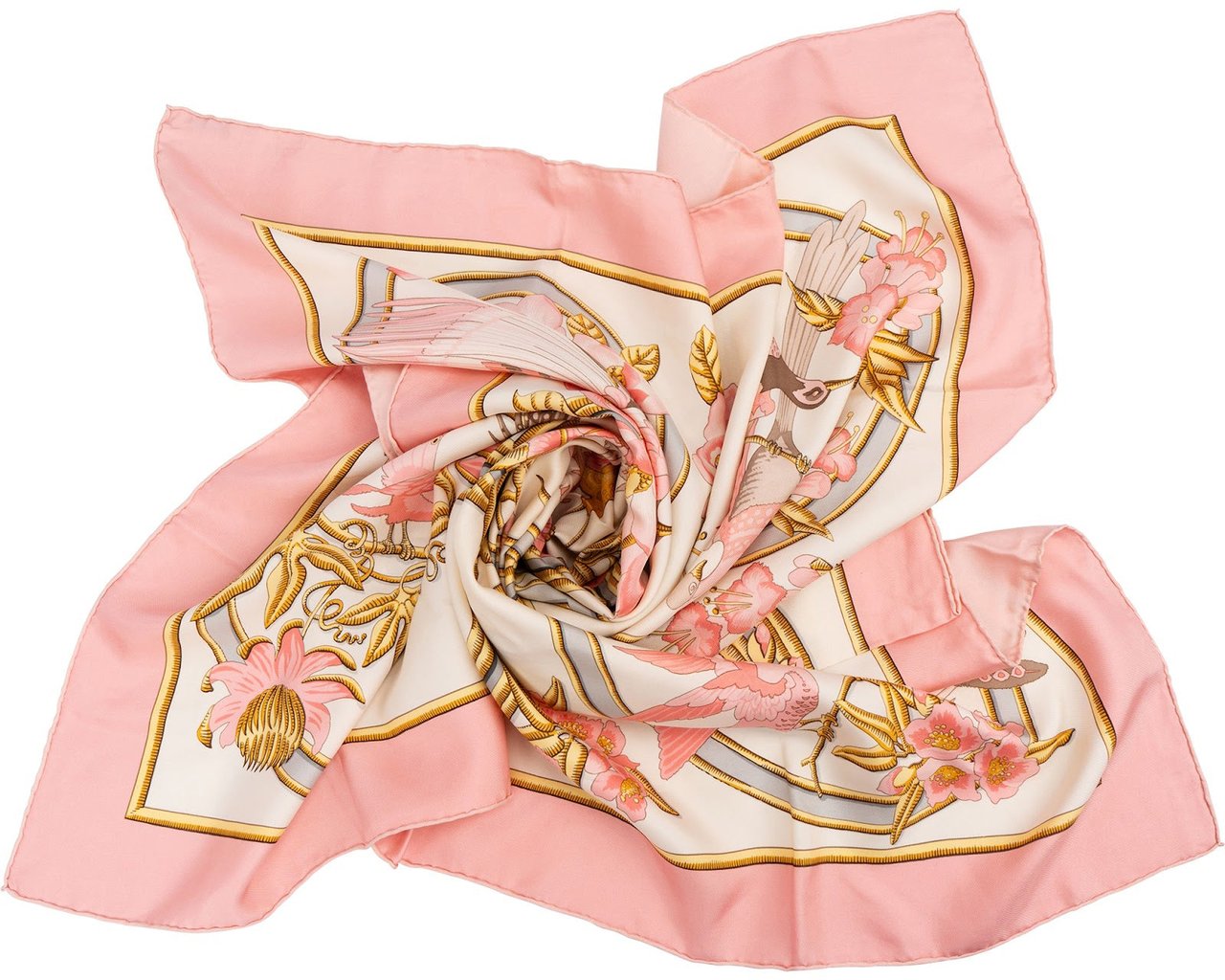 Hermès Caraibes Silk 90 Scarf Tuch Rood