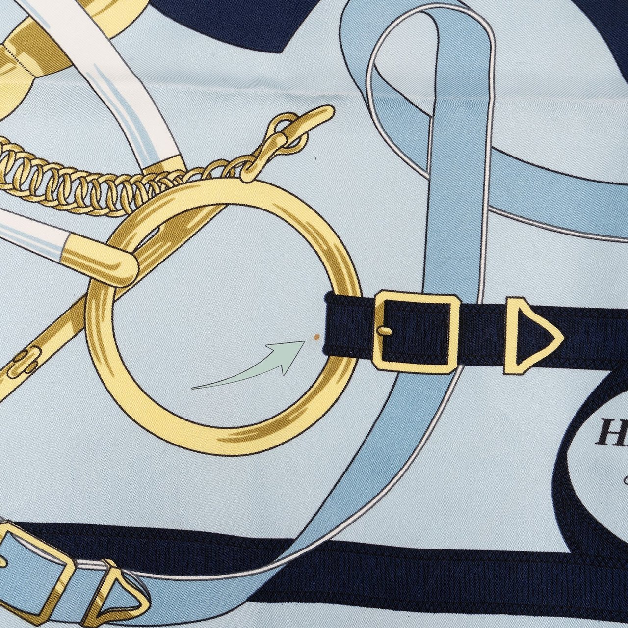 Hermès Eperon d'Or Silk Carre 90 Scarf Tuch Navy