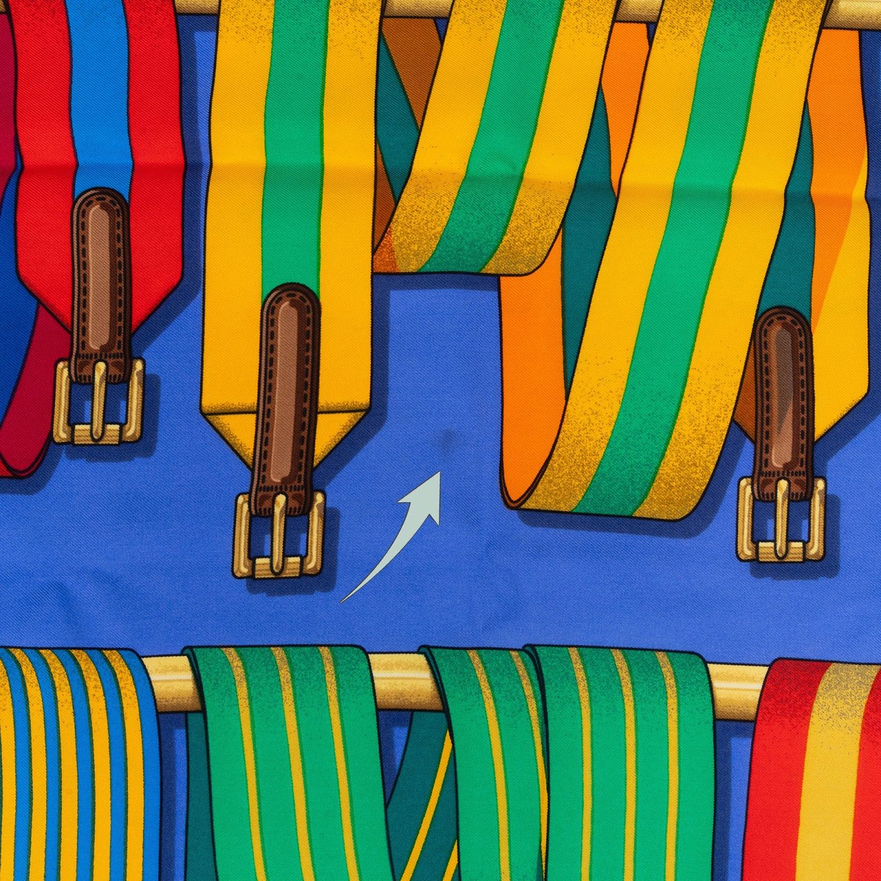 Hermès Sangles Silk 90 Scarf Tuch Divers