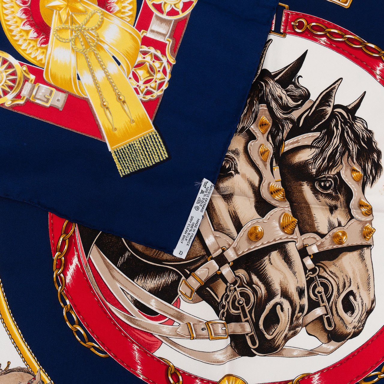 Hermès Chevaux de Trait Silk 90 Scarf Tuch Blauw