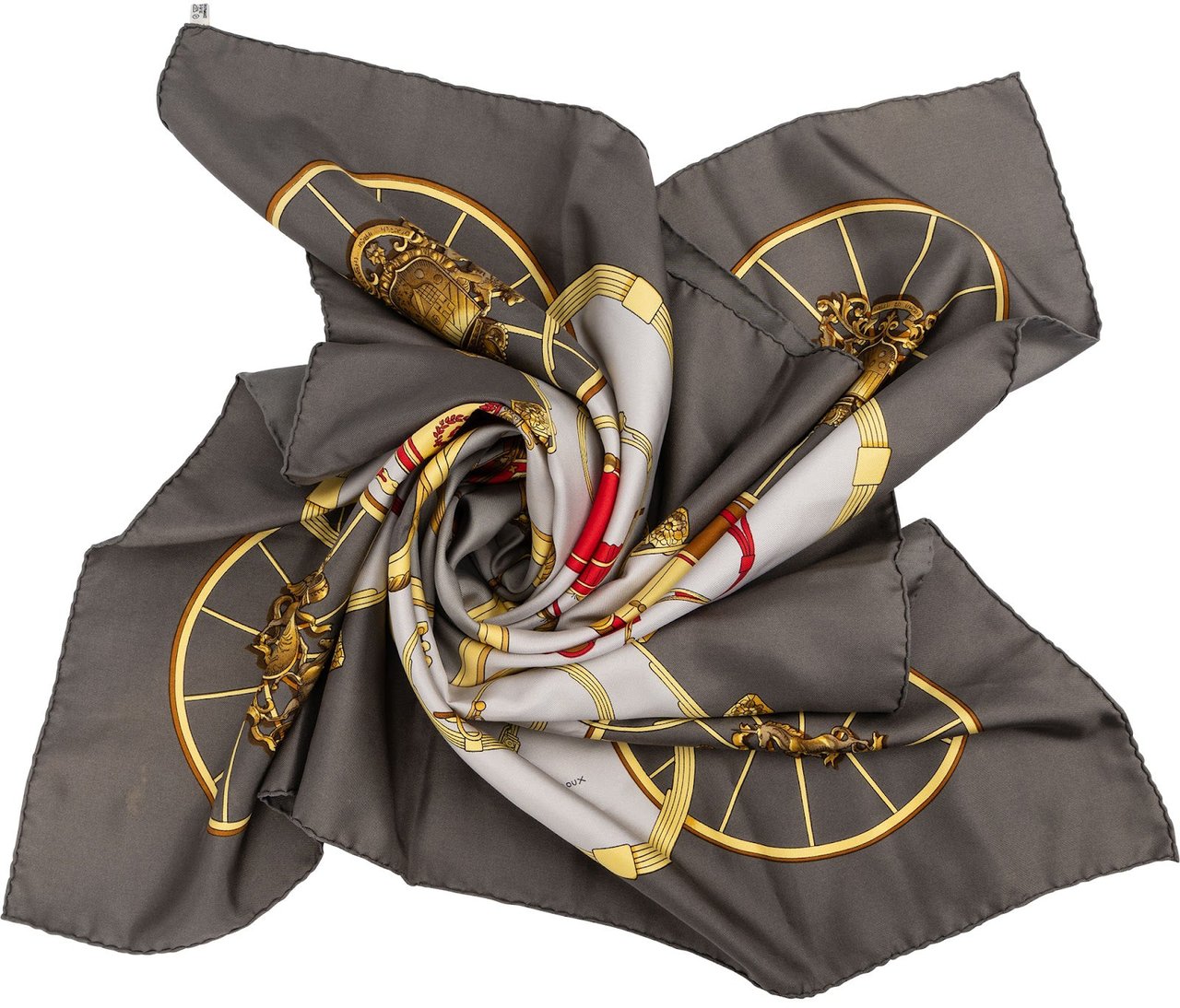 Hermès Springs Silk 90 Scarf Tuch Donkergrijs