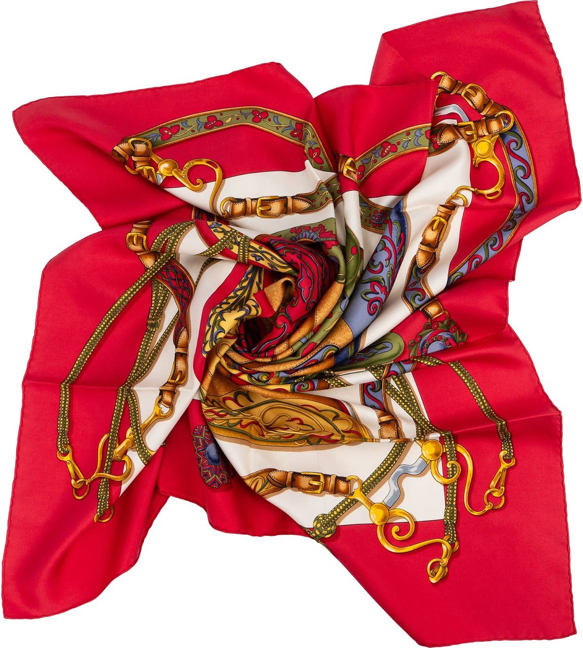 Hermès Festina Silk 90 Scarf Tuch Rood