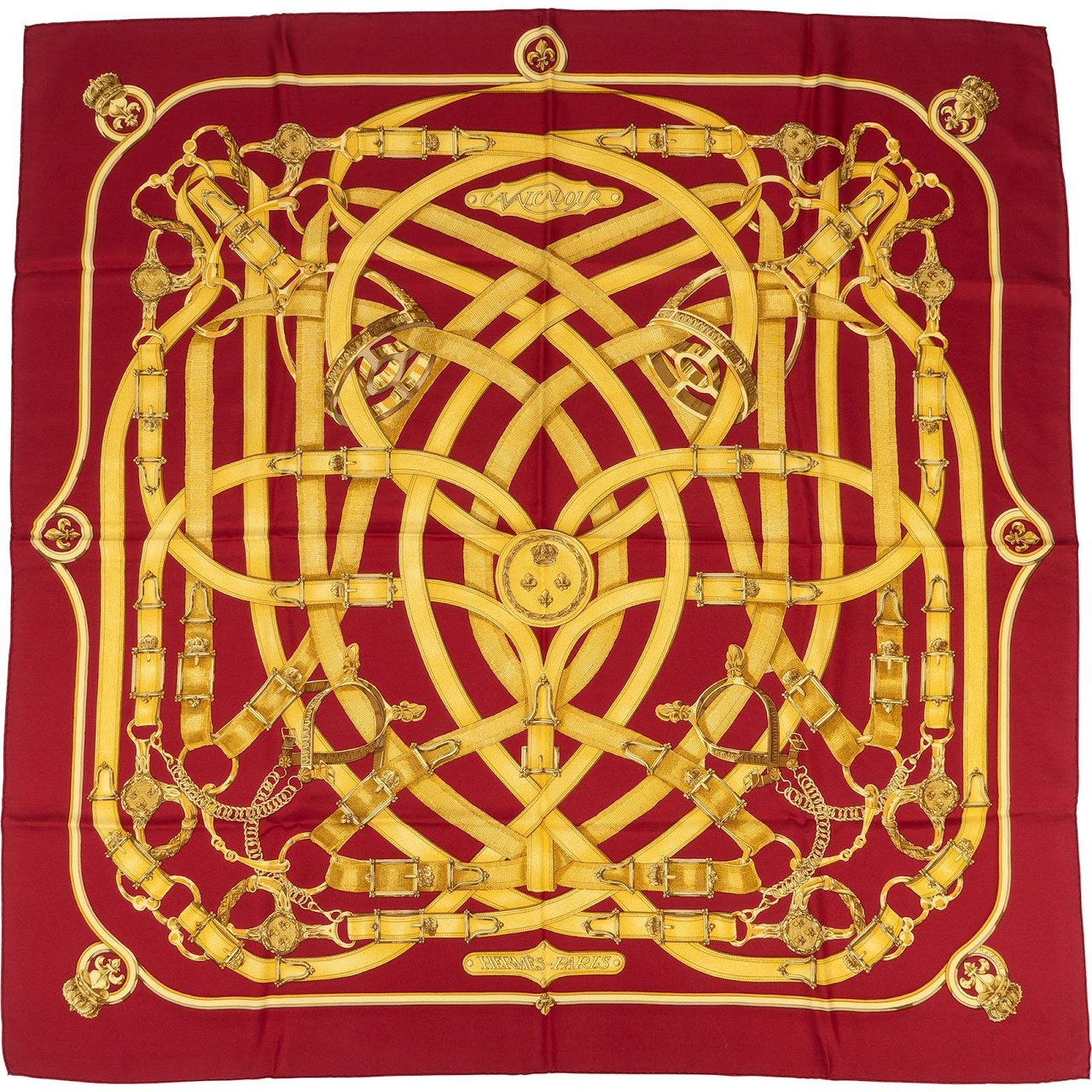 Hermès Cariole Silk Carre 90 Scarf Tuch Rood