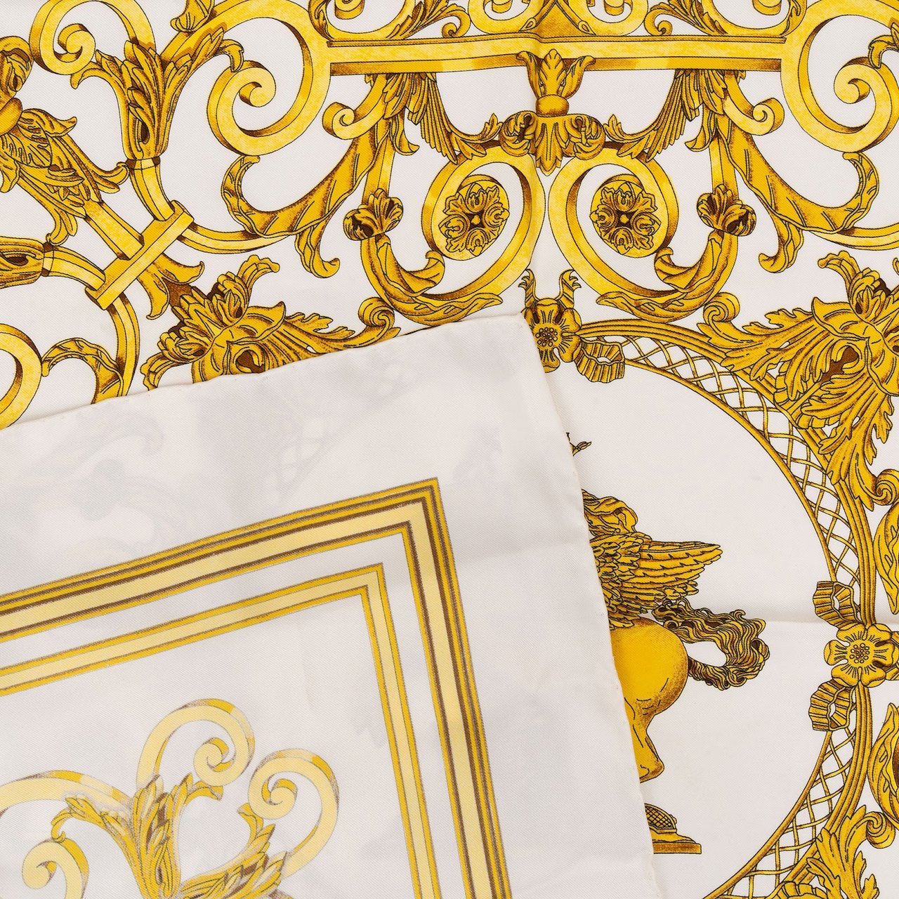 Hermès Les Tuileries Silk 90 Scarf Tuch Wit