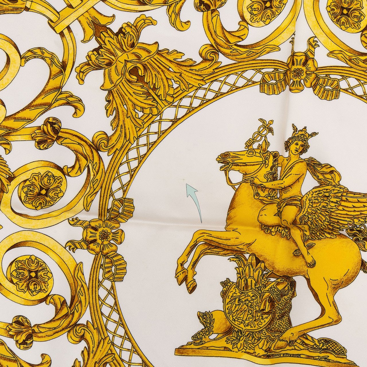 Hermès Les Tuileries Silk 90 Scarf Tuch Wit