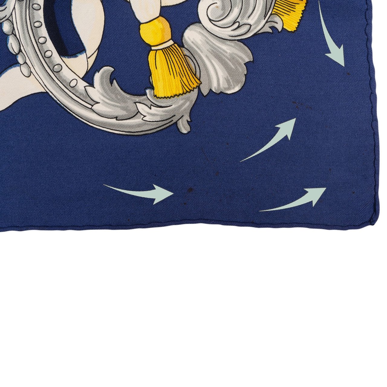 Hermès Ferronnerie Silk Carre 90 Scarf Tuch Blauw