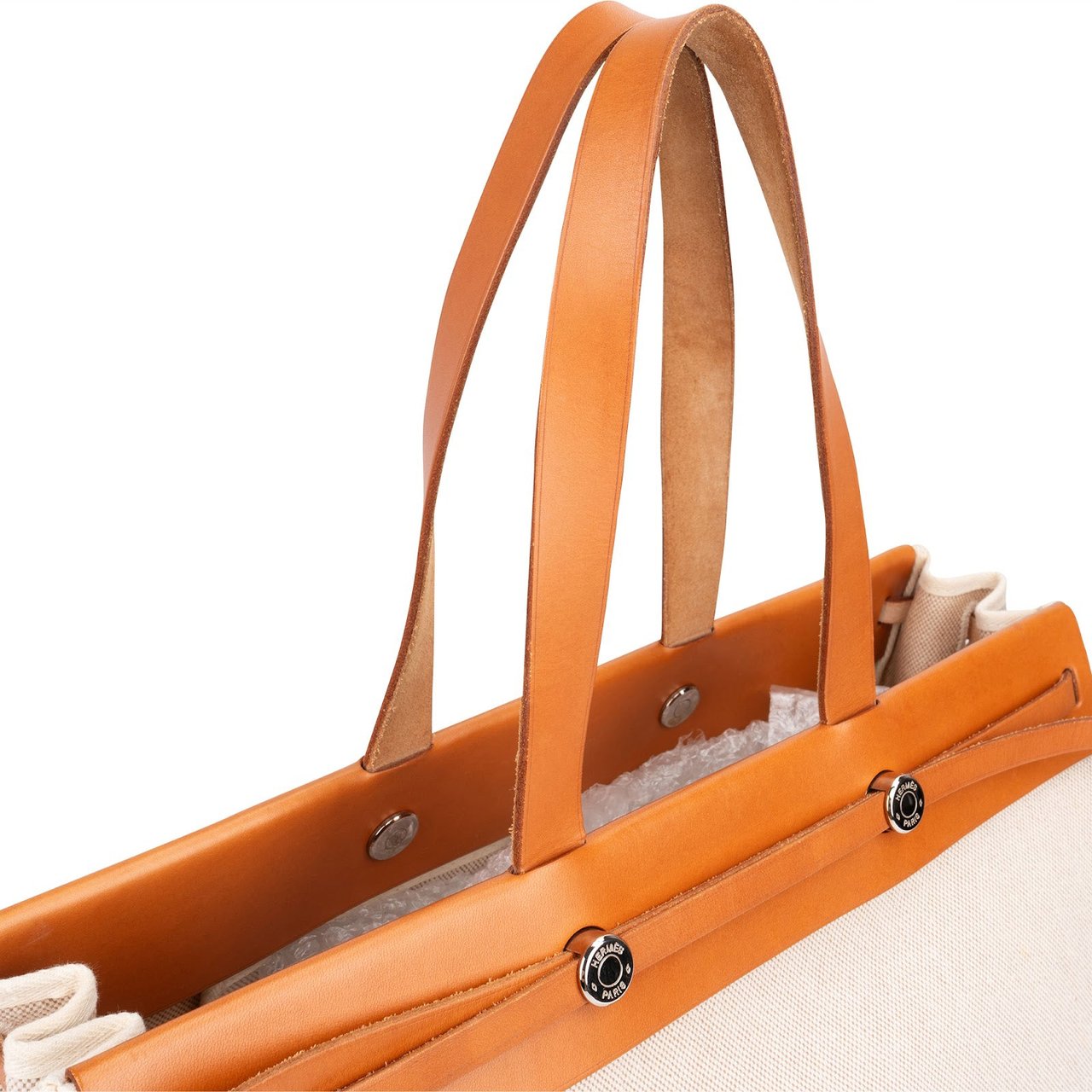 Hermès Classic Cotton Cabbas MM Tote 40 Herbag Handbag Bruin