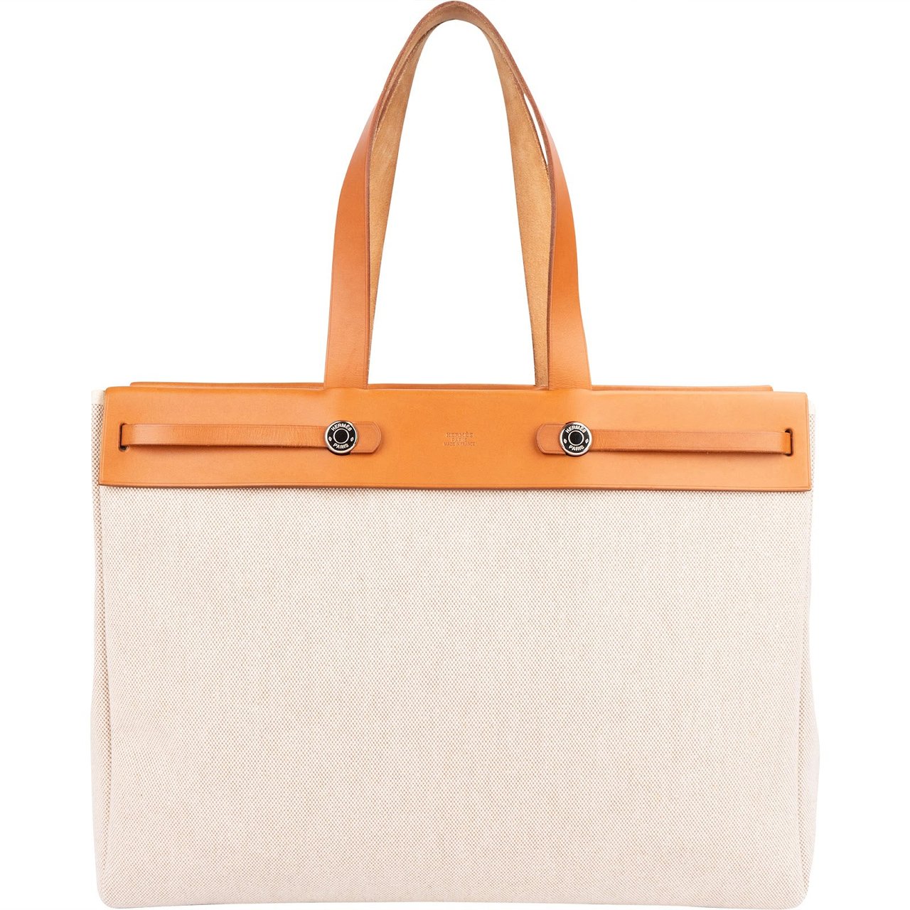 Hermès Classic Cotton Cabbas MM Tote 40 Herbag Handbag Bruin