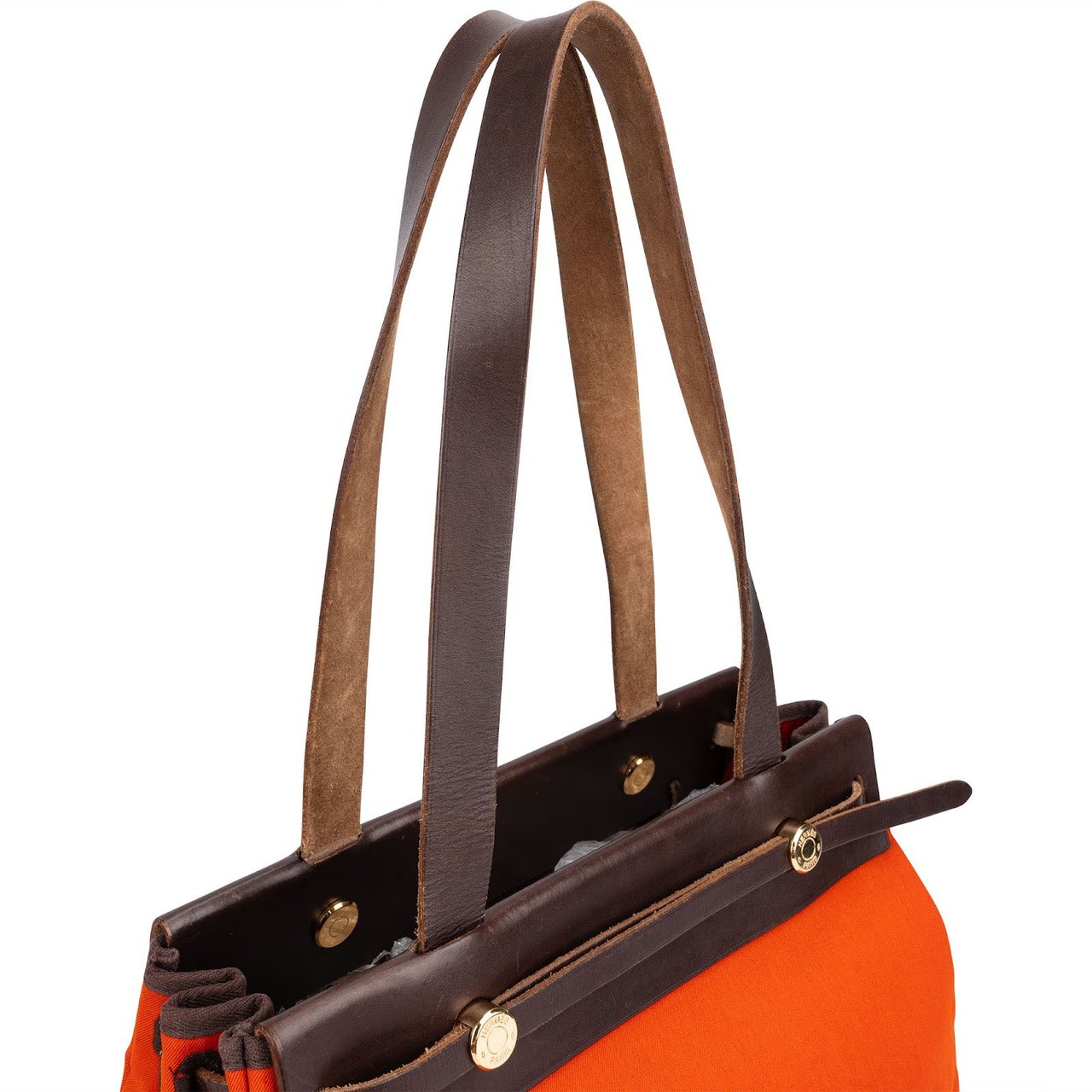 Hermès Classic Cotton Cabas PM Herbag Shoulder Bag Oranje