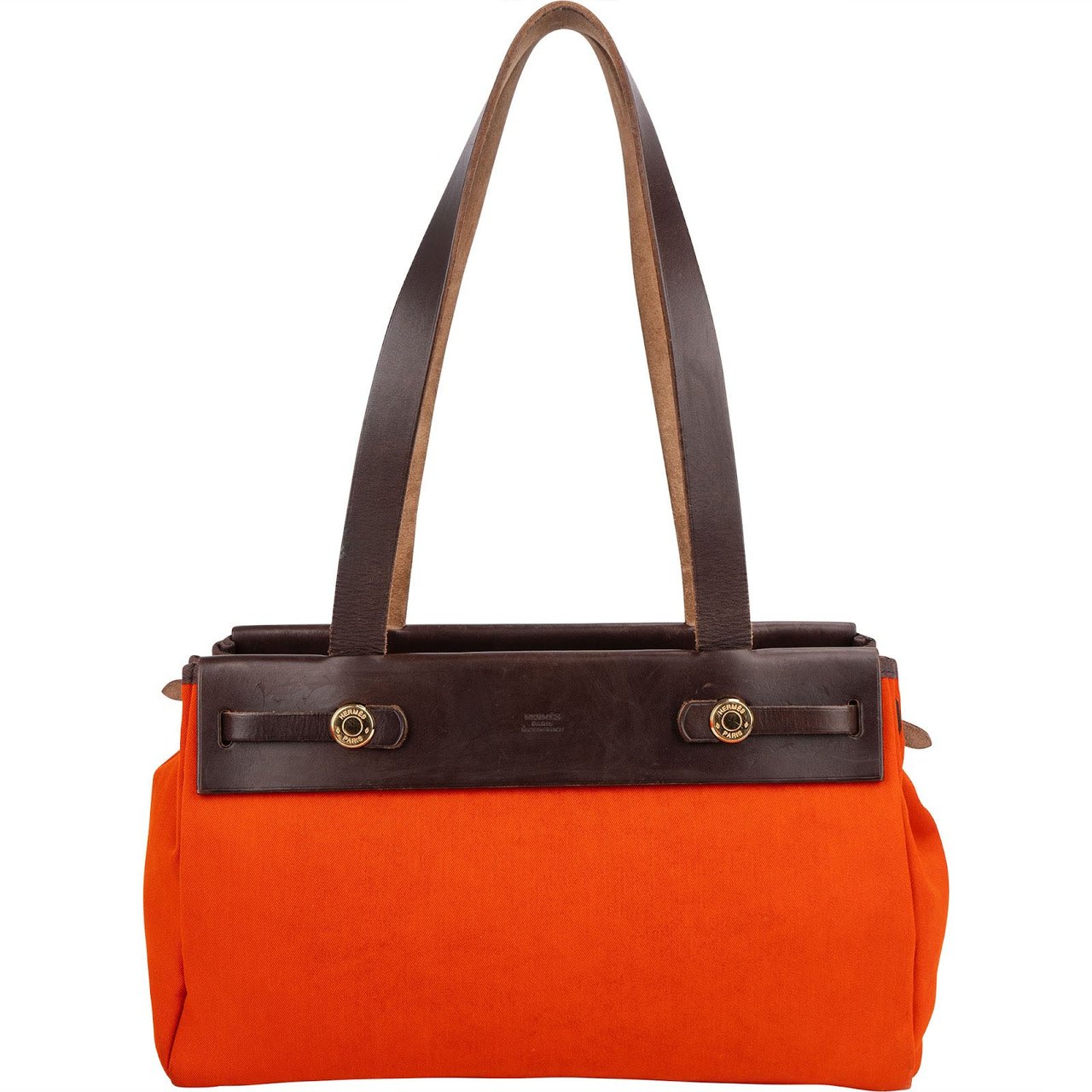 Hermès Classic Cotton Cabas PM Herbag Shoulder Bag Oranje