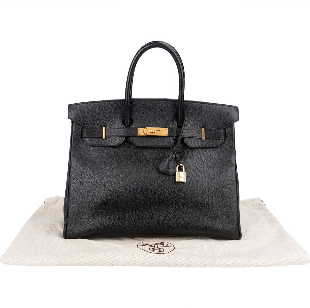 Hermès Ardennes Leather Birkin 35 Handbag Zwart