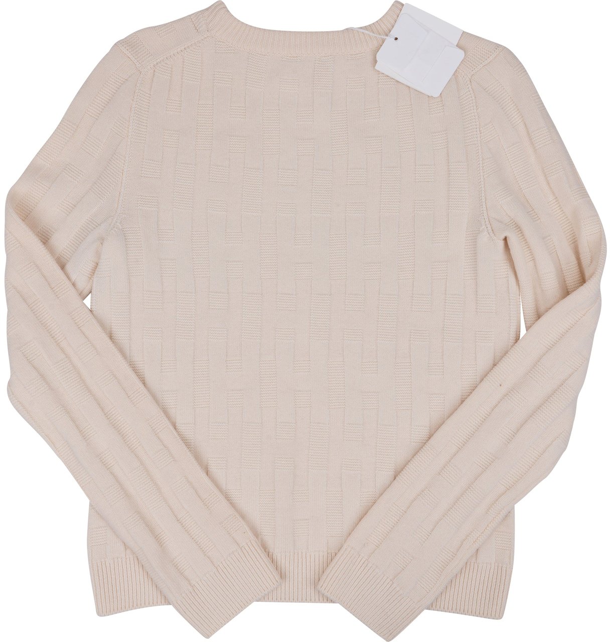Hermès Cream Cashmere Basketweave H Knit Sweater (FR 36) Divers