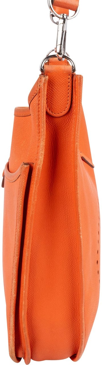 Hermès Orange Epsom Leather Evelyne III GM Crossbody Bag Oranje