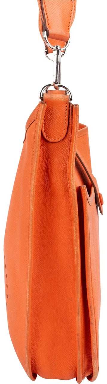 Hermès Orange Epsom Leather Evelyne III GM Crossbody Bag Oranje