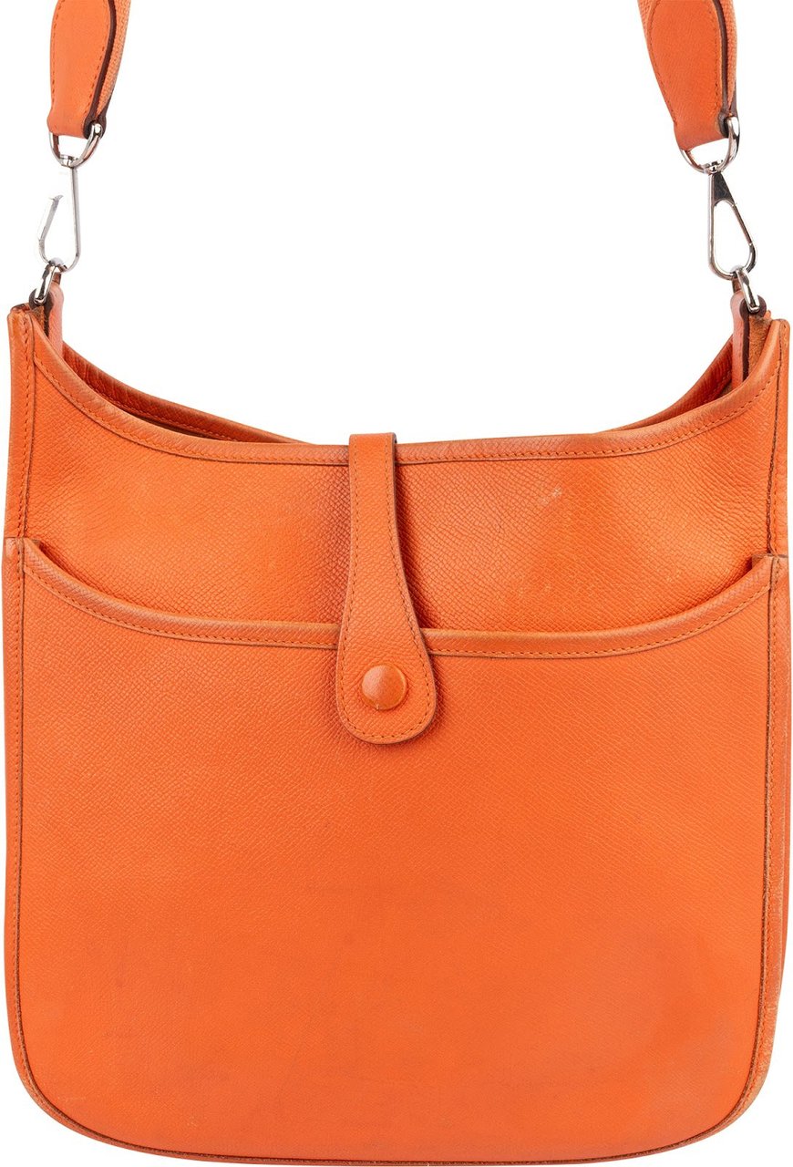 Hermès Orange Epsom Leather Evelyne III GM Crossbody Bag Oranje