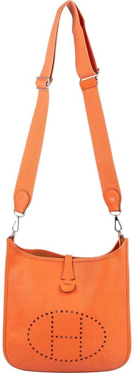 Hermès Orange Epsom Leather Evelyne III GM Crossbody Bag Oranje