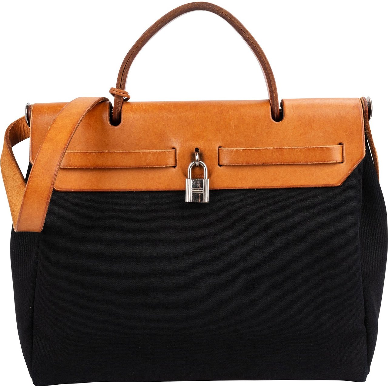 Hermès Classic Cotton Herbag 31 Shoulder Handbag Zwart