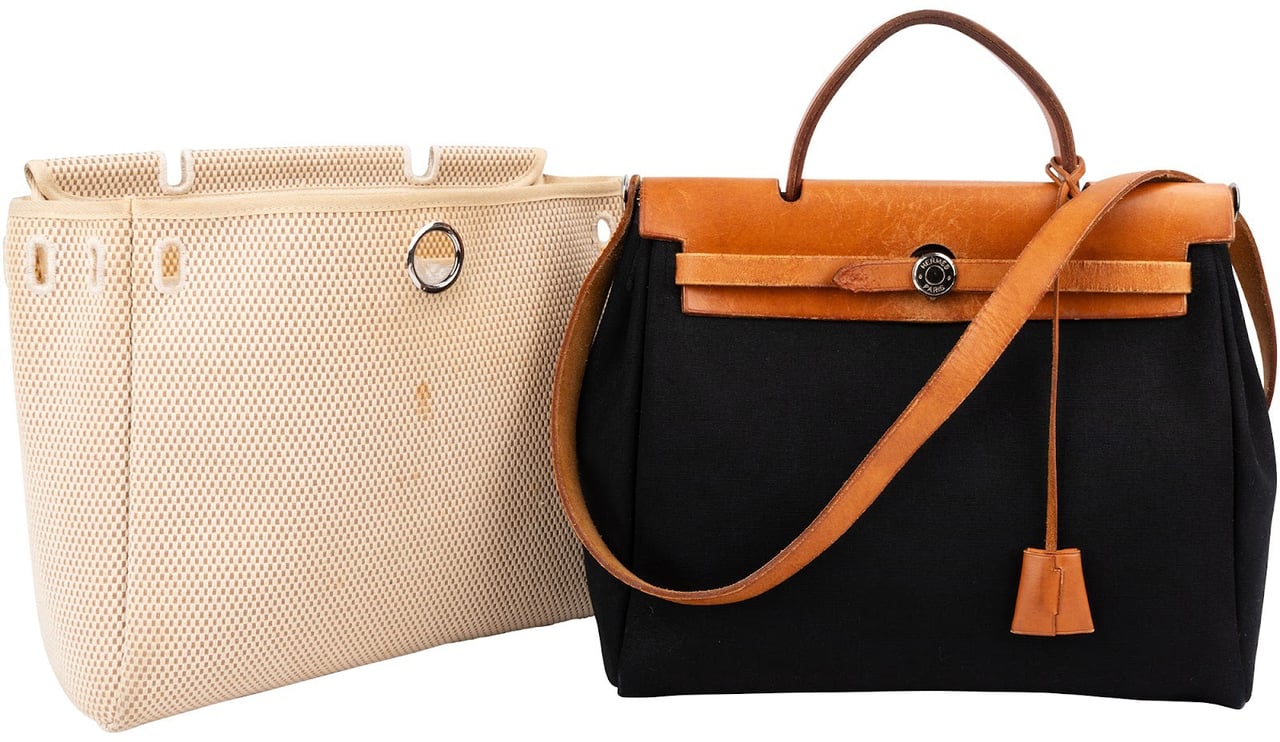 Hermès Classic Cotton Herbag 31 Shoulder Handbag Zwart