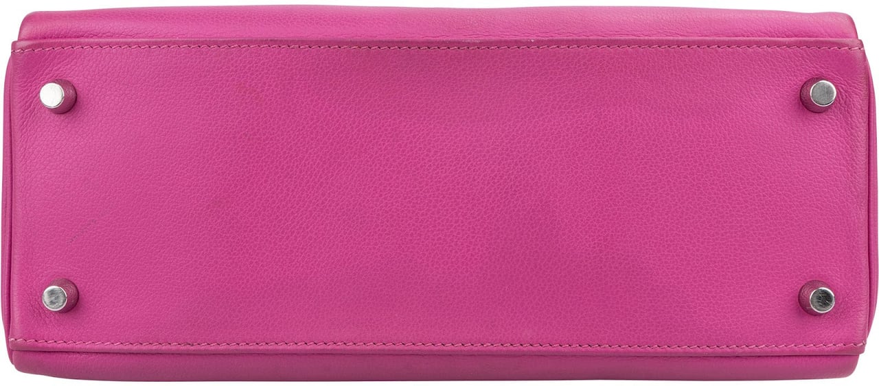 Hermès Pink Chevre Leather Palladium Kelly 28 Handbag Rood