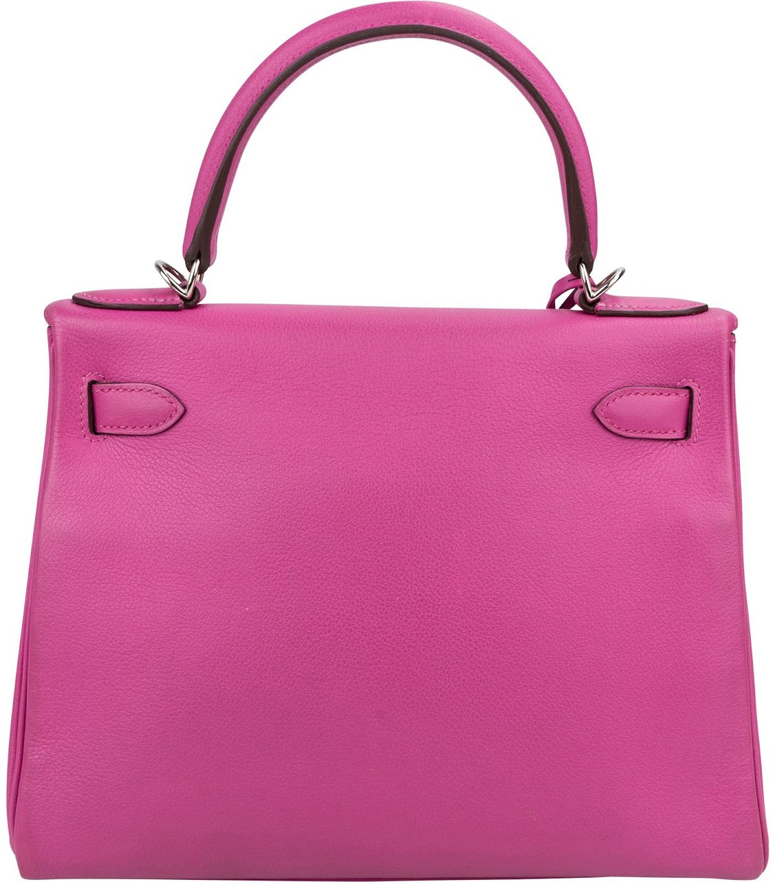 Hermès Pink Chevre Leather Palladium Kelly 28 Handbag Rood