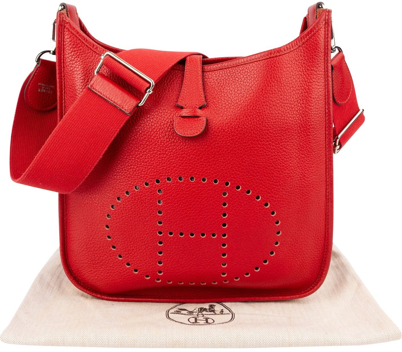 Hermès Taurillon Clemence Leather Evelyne III GM Crossbody Bag Rood
