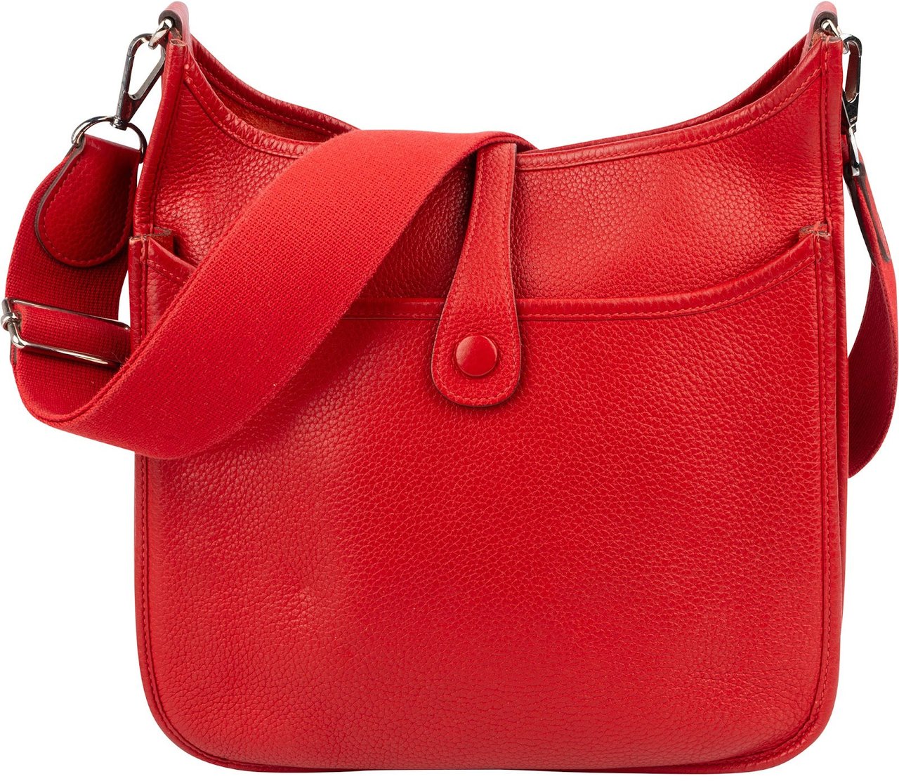 Hermès Taurillon Clemence Leather Evelyne III GM Crossbody Bag Rood