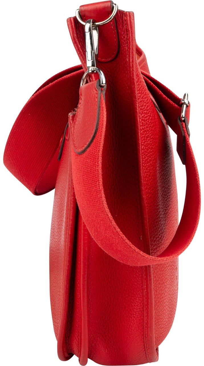 Hermès Taurillon Clemence Leather Evelyne III GM Crossbody Bag Rood