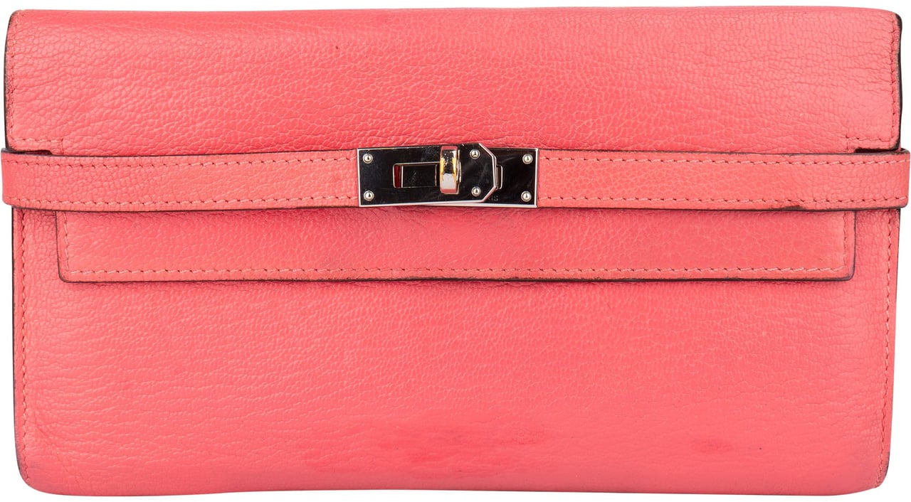 Hermès Hermès Pink Clemence Leather Kelly Wallet Roze