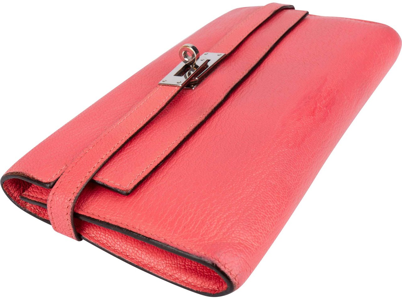 Hermès Hermès Pink Clemence Leather Kelly Wallet Roze