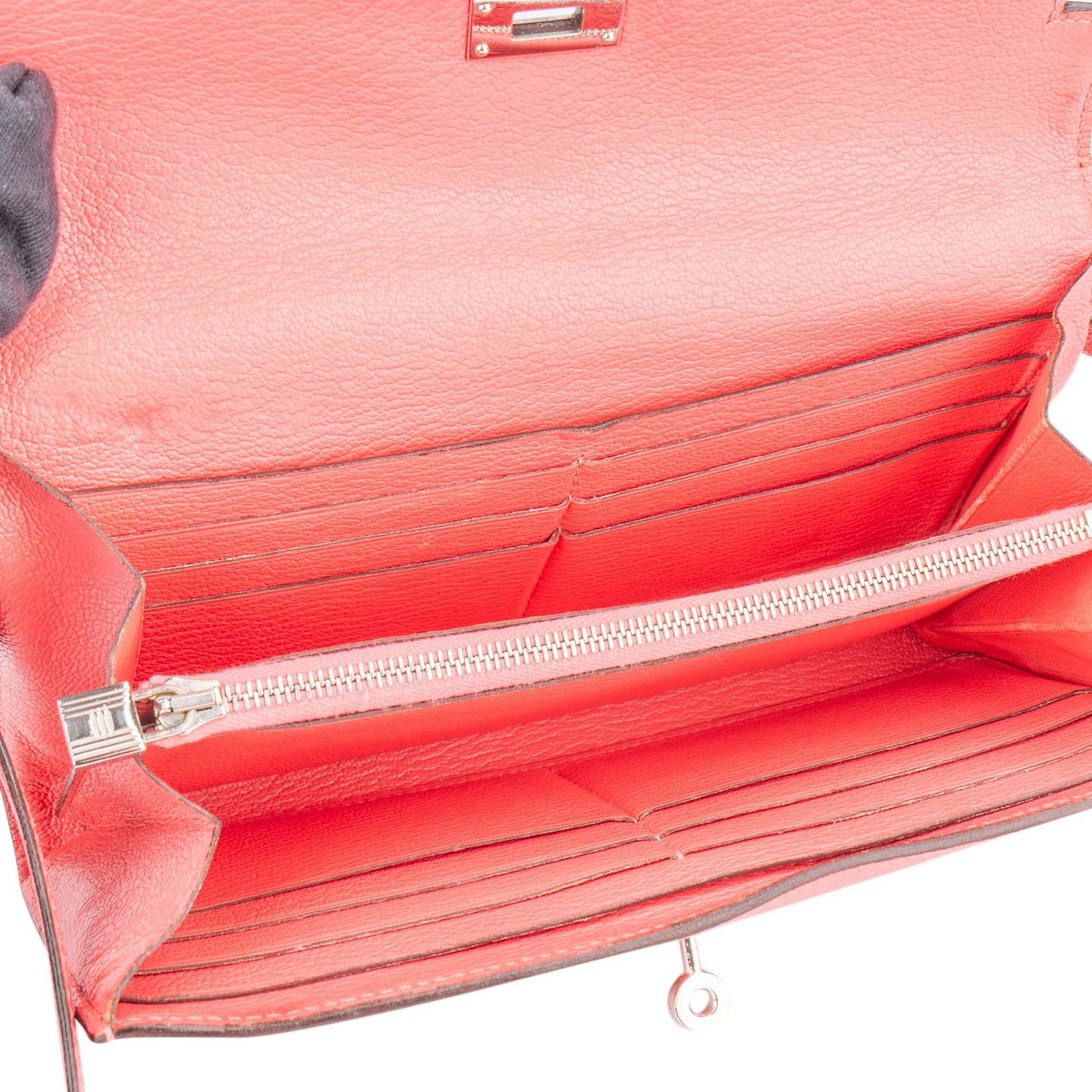 Hermès Hermès Pink Clemence Leather Kelly Wallet Roze