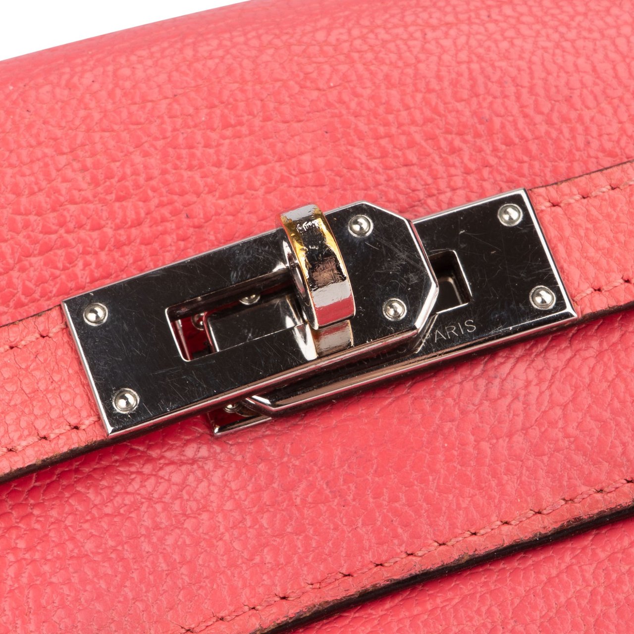 Hermès Hermès Pink Clemence Leather Kelly Wallet Rood