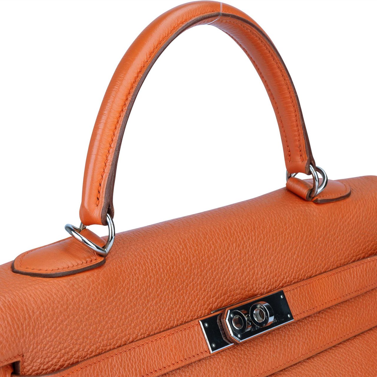 Hermès Hermès Orange Clemence Leather Kelly 35 Handbag Oranje