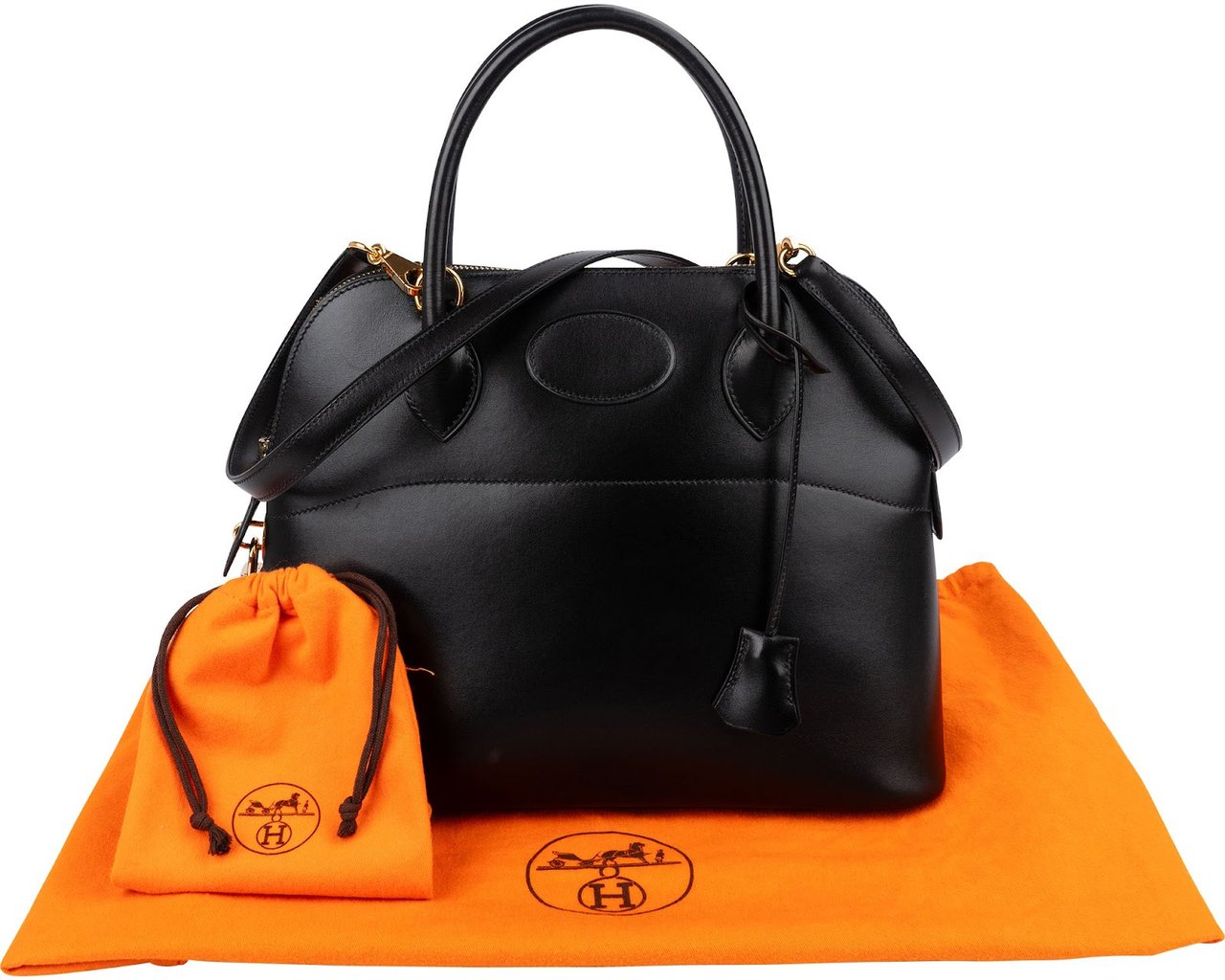 Hermès Noir Swift Leather Bolide 31 Handbag Zwart