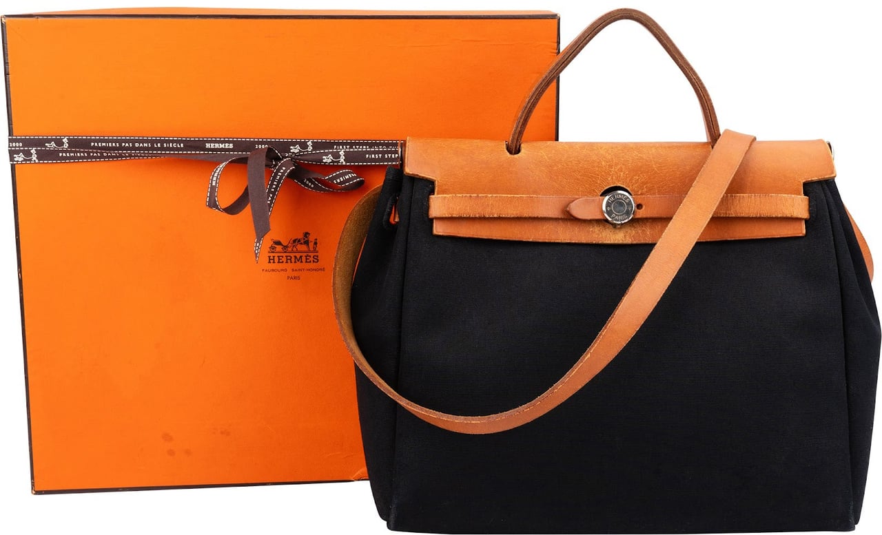Hermès Classic Cotton Herbag 31 Shoulder Handbag Zwart