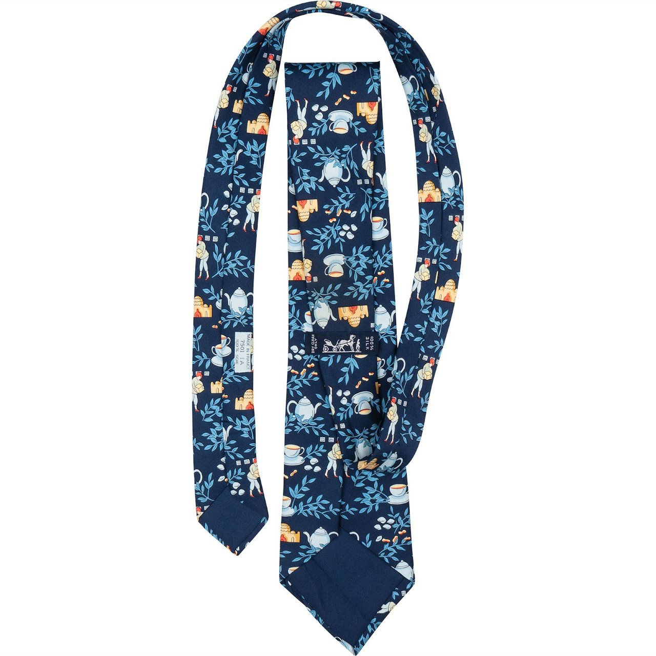 Hermès Thé à la Plage Silk Tie Krawatte Navy