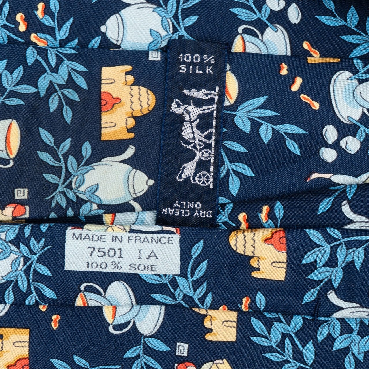 Hermès Thé à la Plage Silk Tie Krawatte Navy
