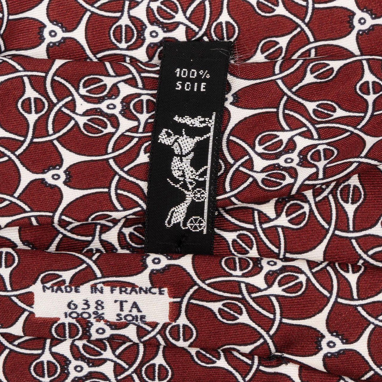 Hermès Mors Pattern Silk Tie Krawatte Maroon
