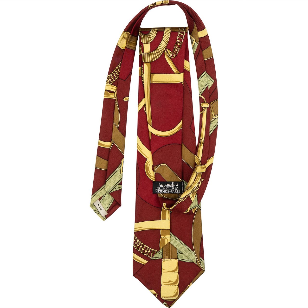 Hermès Mors & Filets Silk Tie Krawatte Rood