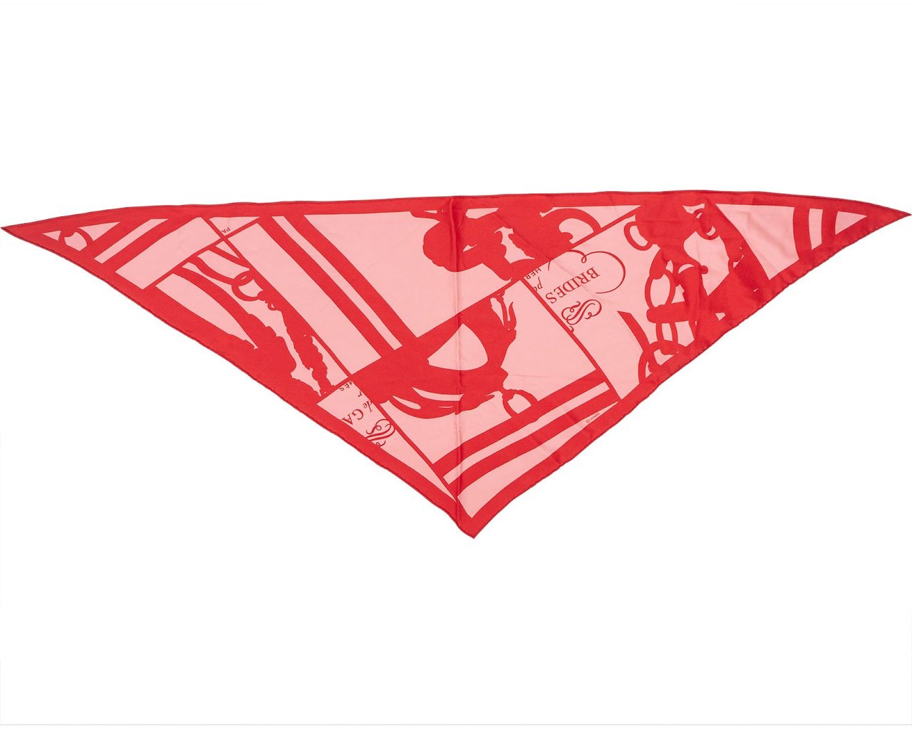 Hermès Brides de Gala Triangle Silk Scarf Tuch Rood