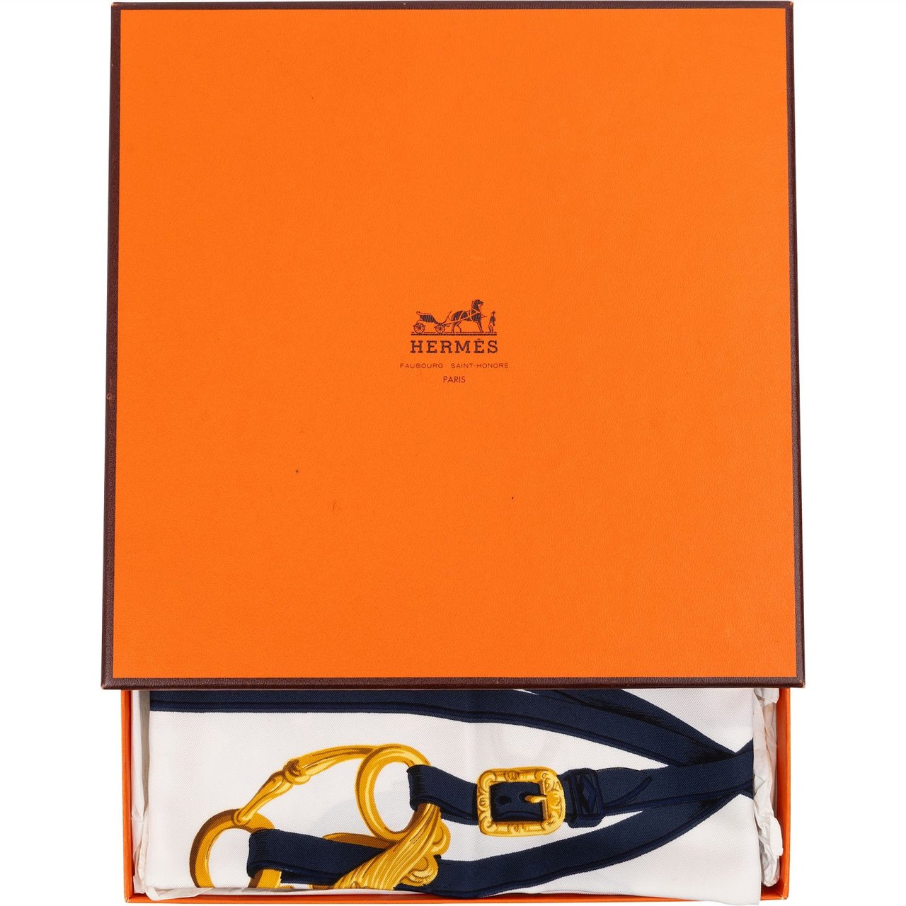 Hermès Brides de Gala Silk 90 Scarf Tuch Navy