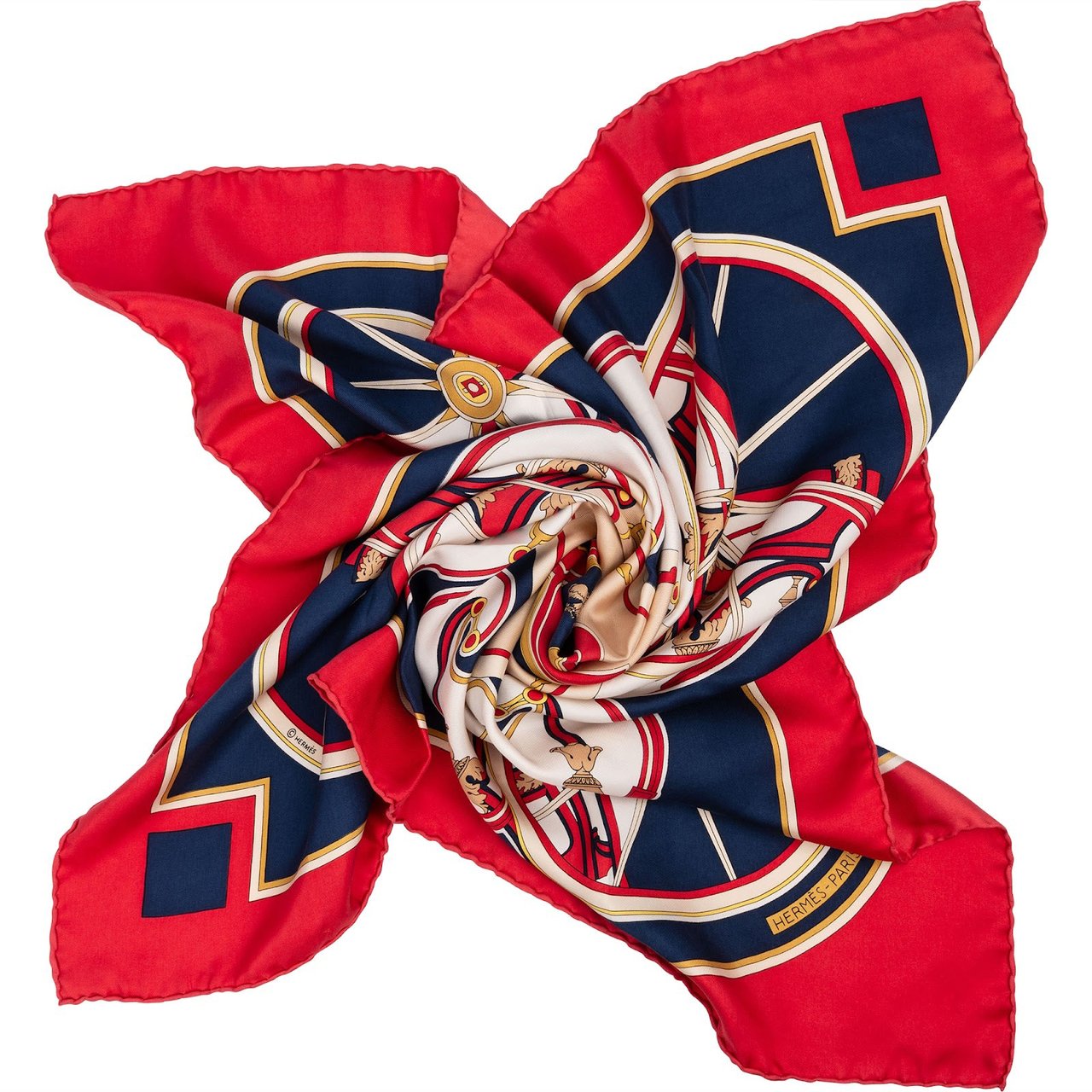 Hermès Springs Silk Carre 90 Scarf Tuch Rood