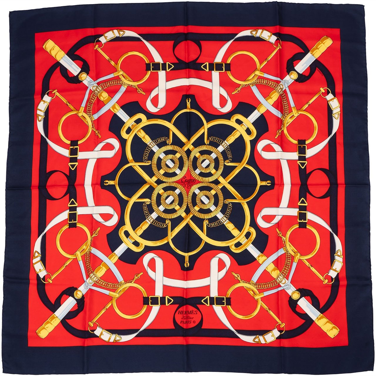 Hermès Brides de Gala Silk 90 Scarf Tuch Rood