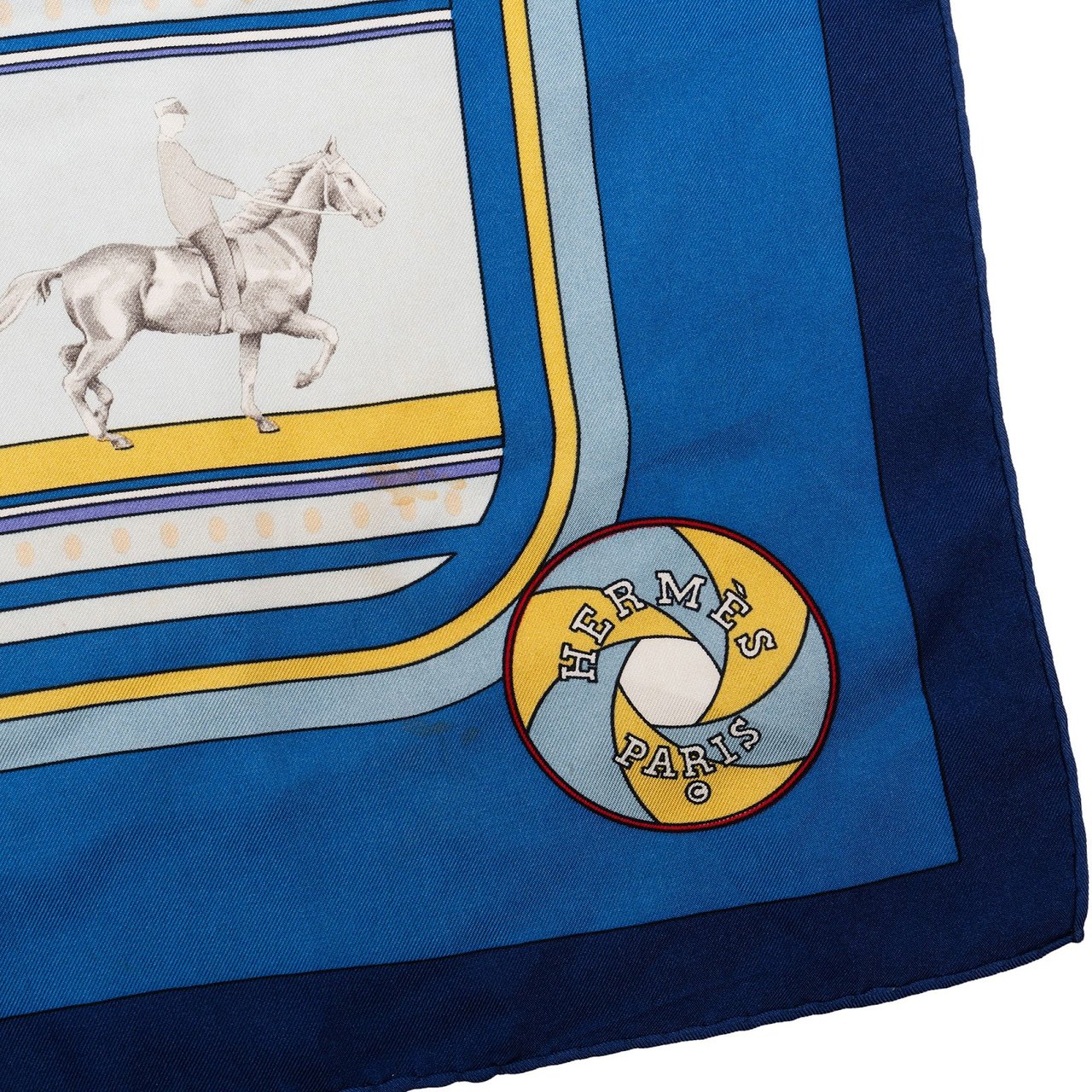 Hermès Sequences Silk 90 Scarf Tuch Blauw