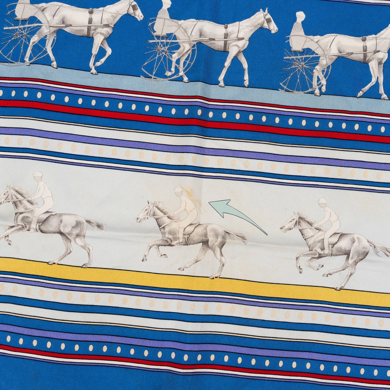 Hermès Sequences Silk 90 Scarf Tuch Blauw