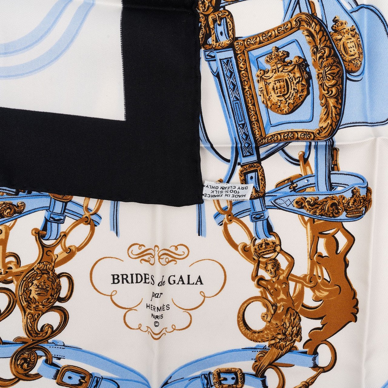 Hermès Brides de Gala Silk 40 Scarf Tuch Zwart