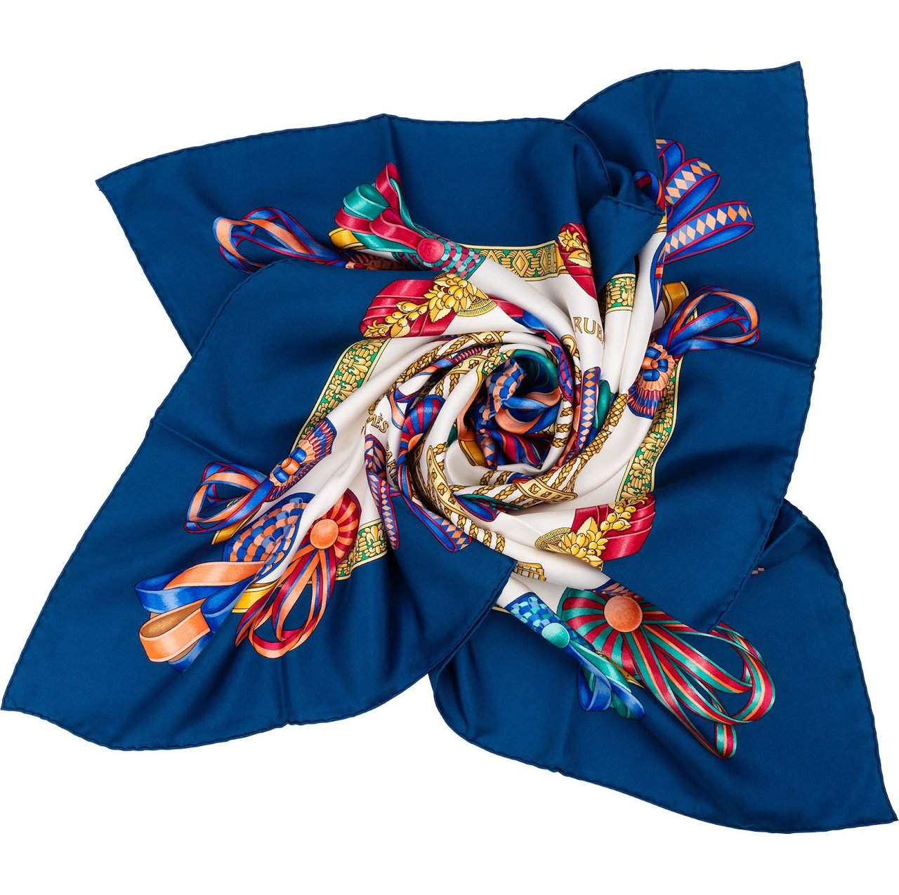 Hermès Les Rubans du Cheval Silk 90 Scarf Tuch Blauw
