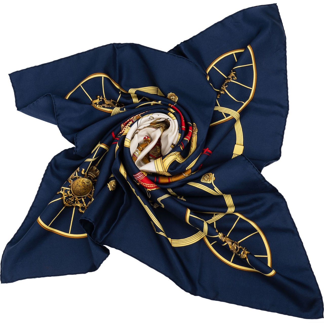 Hermès Springs Silk Carre 90 Scarf Tuch Blauw
